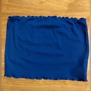Blue Ribbed Tube Top- Women